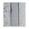 Комплект 3 бр муселинови пелени 75х75 см Dreamy Fields Greyin stock