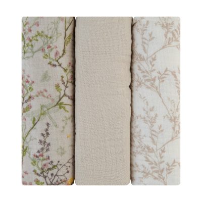 Комплект 3 бр муселинови пелени 75х75 см Secret Garden Beigein stock