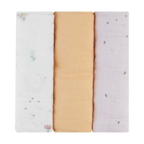 Комплект 3 бр муселинови пелени 75х75 см Hedge-hugsin stock