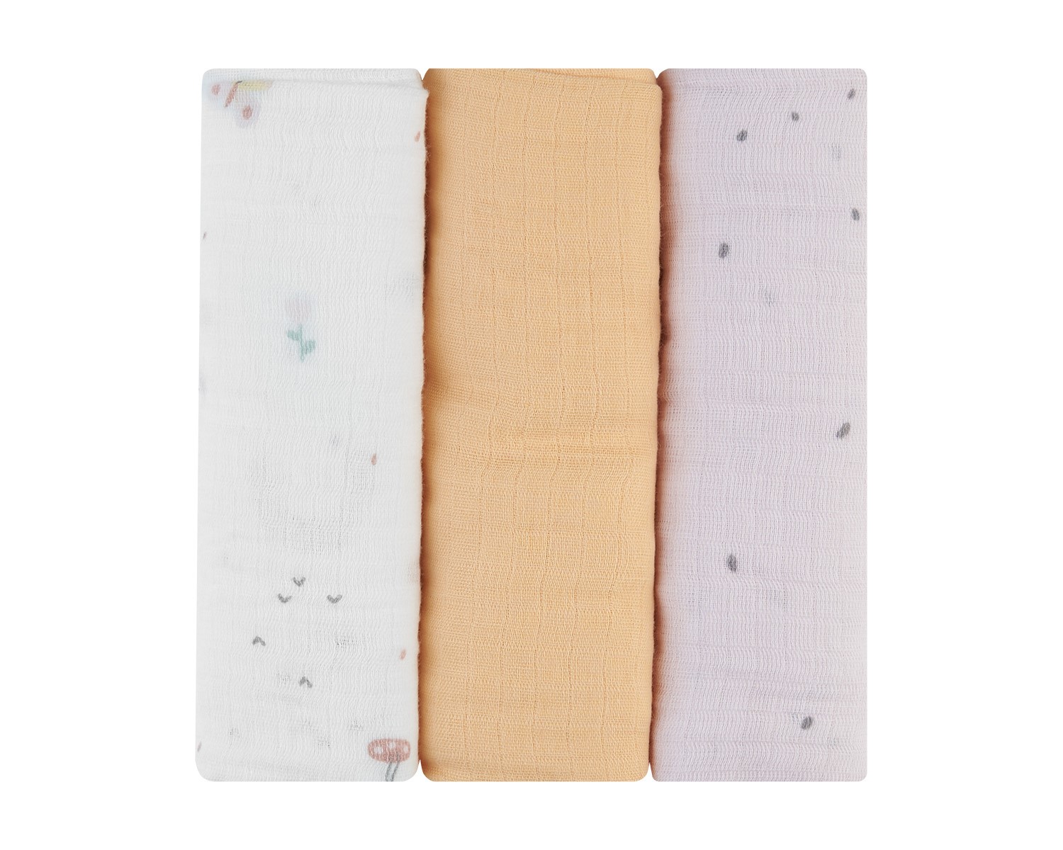 Комплект 3 бр муселинови пелени 75х75 см Hedge-hugsin stock