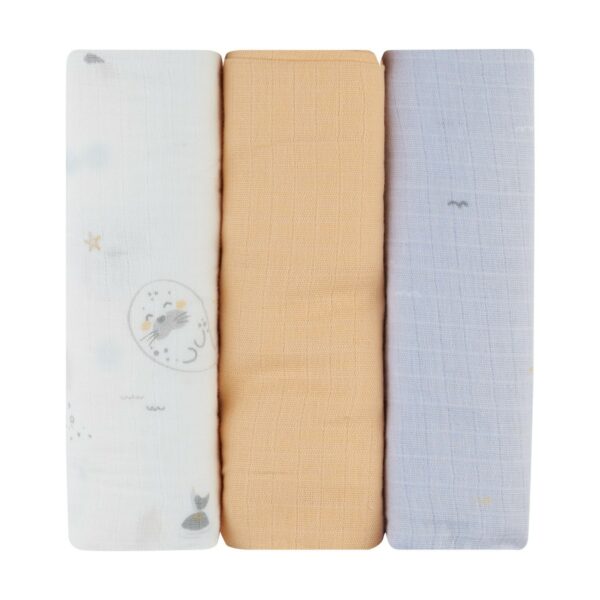 Комплект 3 бр муселинови пелени 75х75 см Seally Mein stock