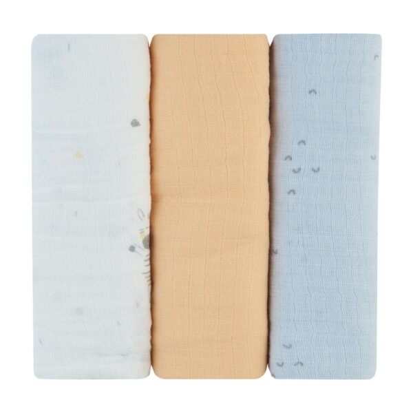 Комплект 3 бр муселинови пелени 75х75 см Stripy Friendsin stock