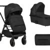 Комбинирана количка 2в1 с кош за новородено Tiffany Black 2024in stock