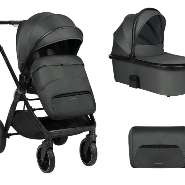 Комбинирана количка 2в1 с кош за новородено Tiffany Dark Grey 2024in stock