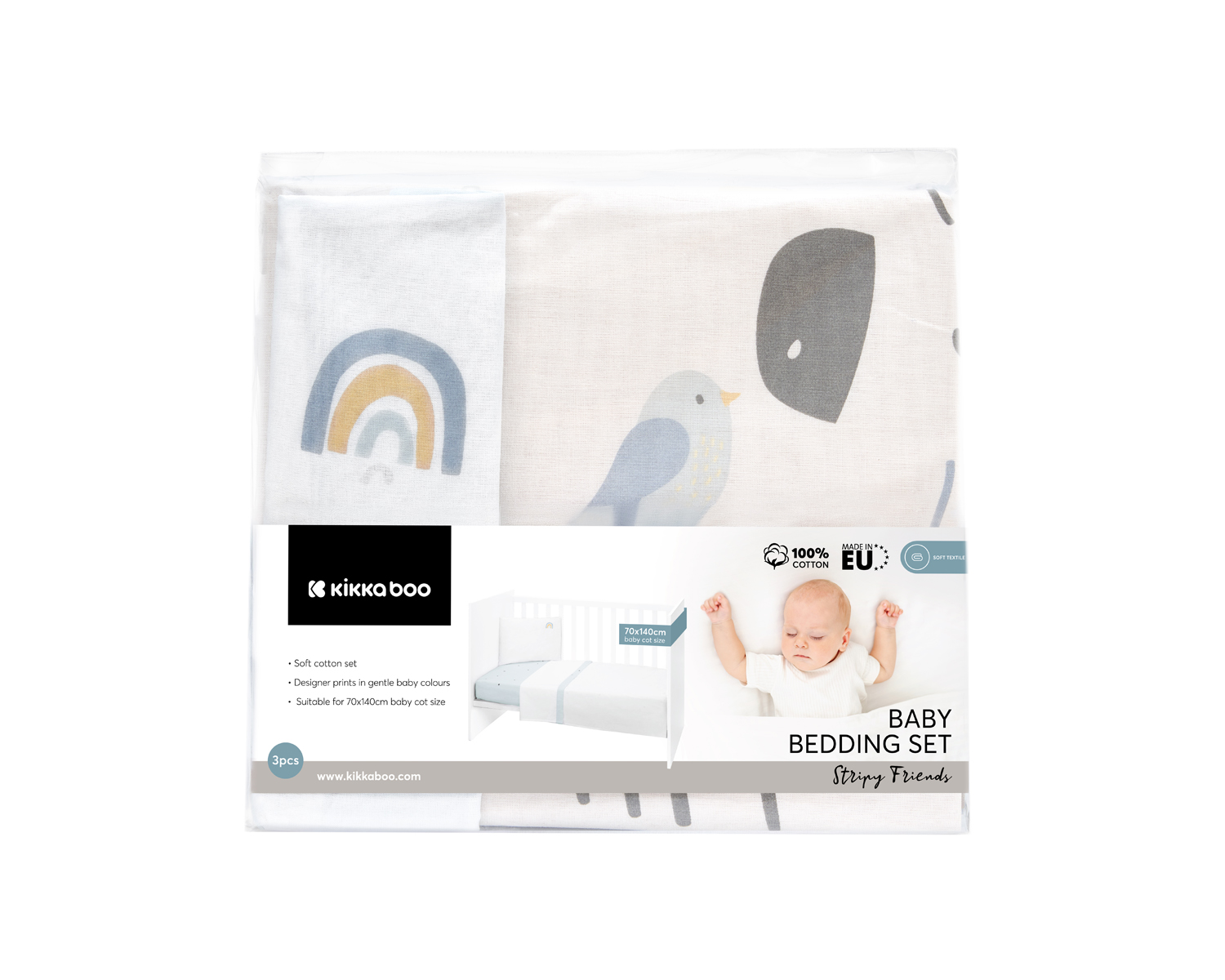 Бебешки спален комплект 3 части EU Style 70/140 Stripy Friendsin stock