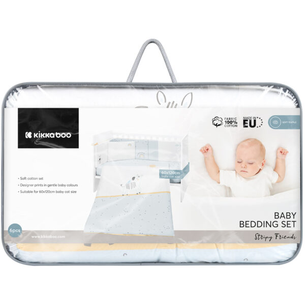 Бебешки спален комплект 6 части 60/120 Stripy Friendsin stock