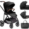 Комбинирана количка 3в1 с кош за новородено Chiara Blackin stock