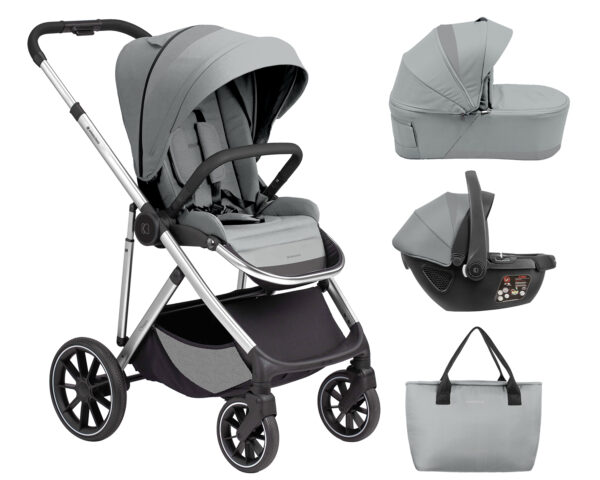 Комбинирана количка 3в1 с кош за новородено Chiara Greyin stock