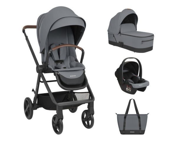 Комбинирана количка 3в1 с кош за новородено Mia Greyin stock