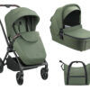 Комбинирана количка 2в1 с кош за новородено Kara Army Green 2025in stock