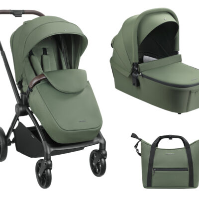 Комбинирана количка 2в1 с кош за новородено Kara Army Green 2025in stock