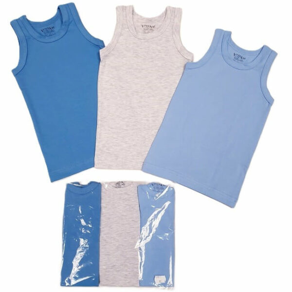 Едноцветен потник памук ликра момче