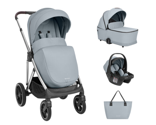 Комбинирана количка 3в1 с кош за новородено Chiara Greyin stock