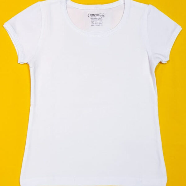 тениска памук ликра бяла