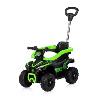Количка за яздене с дръжка "ATV" зелена