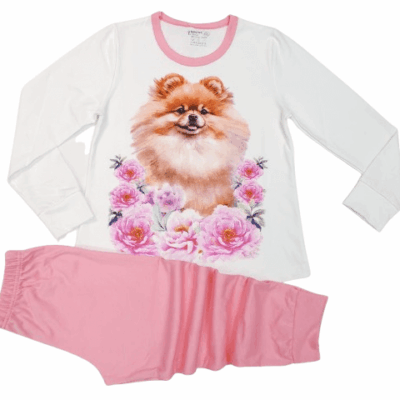 Пижама с дълъг ръкав за момиче с куче-Венера