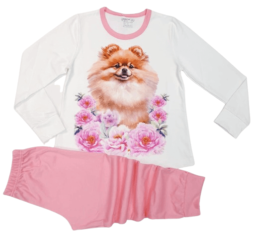 Пижама с дълъг ръкав за момиче с куче-Венера