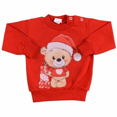 Бебешка коледна блузка Мече Светли