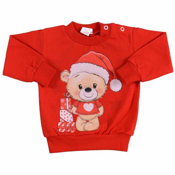Бебешка коледна блузка Мече Светли