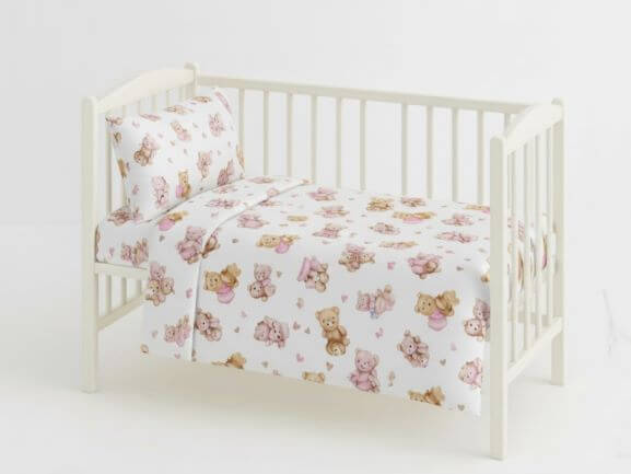 Бебешки спален комплект с десен на мечета - Sunny kids