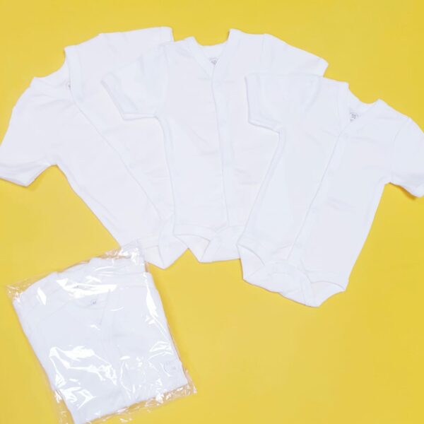 Бяло бебешко боди с къс ръкав ВЕНЕРА