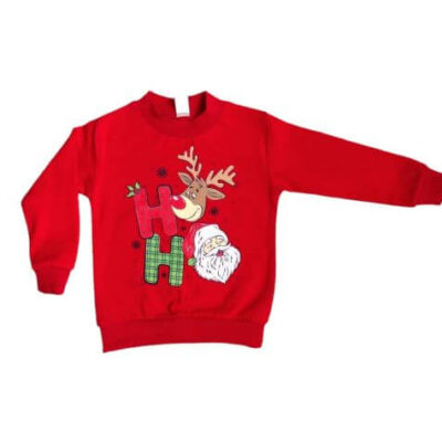 Детска коледна блуза - Еленче и Дядо Коледа