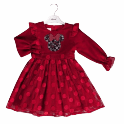 Детска коледна рокля Червен цвят