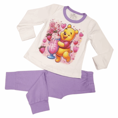 Детска пижама Мечо Пух в екрю-лилав Венера