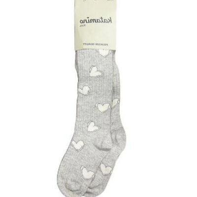 Детски чорапогащник със сърца сив цвят Katamino