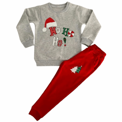 Детски коледен комплект с надпис Ho Ho Ho! Севтекс