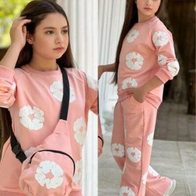 Детски комплект 3 части с чантичка Цветя