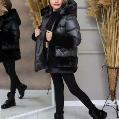 Детско яке за момиче черно