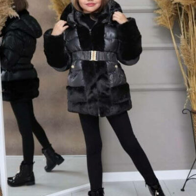 Детско яке за момиче черно