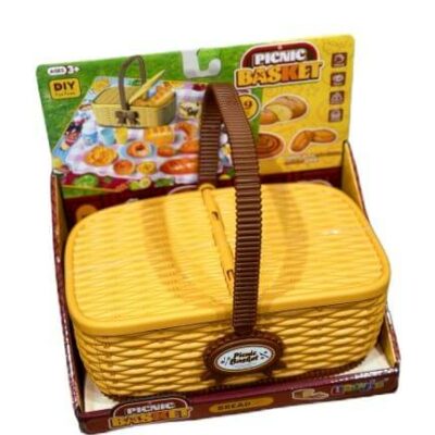 Играчка кошница за пикник с комплект хляб