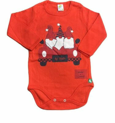 Коледно бебешко боди с джуджета в червен цвят Rach