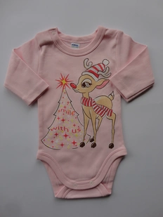 Коледно бебешко боди с еленче и елха Сали