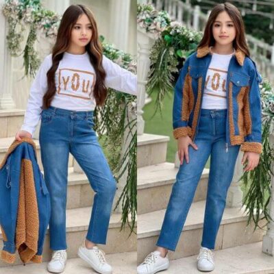 Комплект за момиче 3 части дълъг ръкав