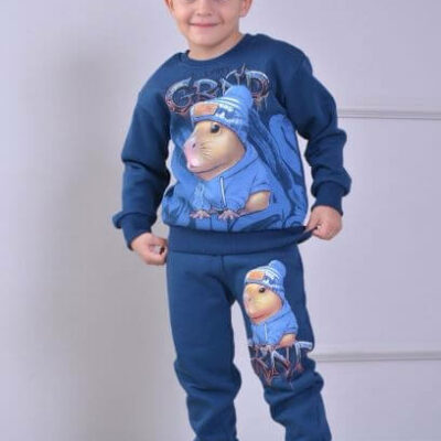 Детски спортен комплект 2 части за момче Синя Капибара