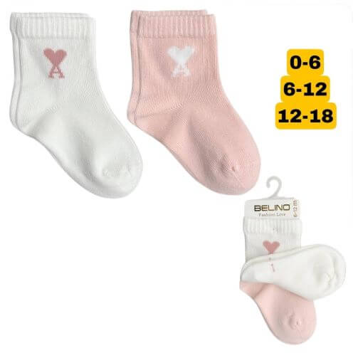 2 PACK бебешки чорапи Belino Fashion Love