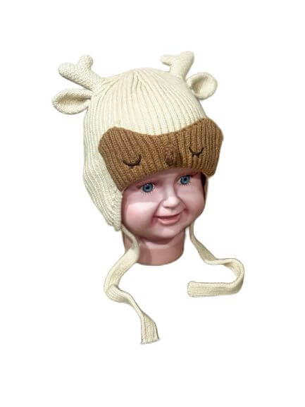 Бебешка плетена шапка с еленче