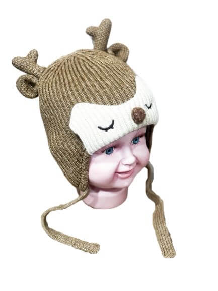 Бебешка плетена шапка с еленче