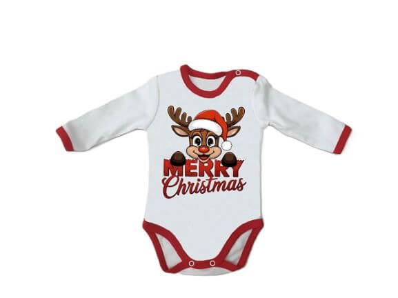 Бебешко коледно боди с дълъг ръкав Мариела