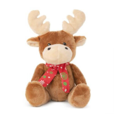 Плюшена играчка Коледен елен с шал
