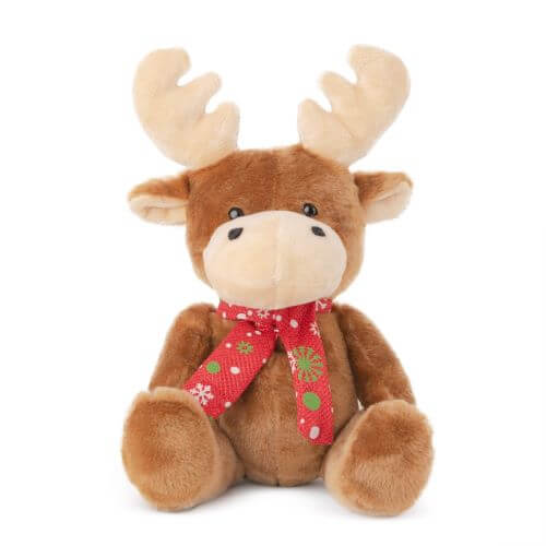 Плюшена играчка Коледен елен с шал