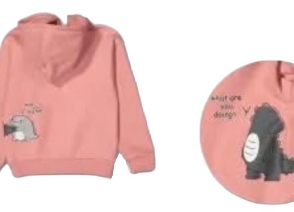 Розов суитшърт с качулка