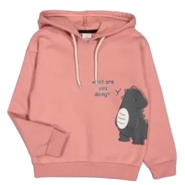 Розов суитшърт с качулка