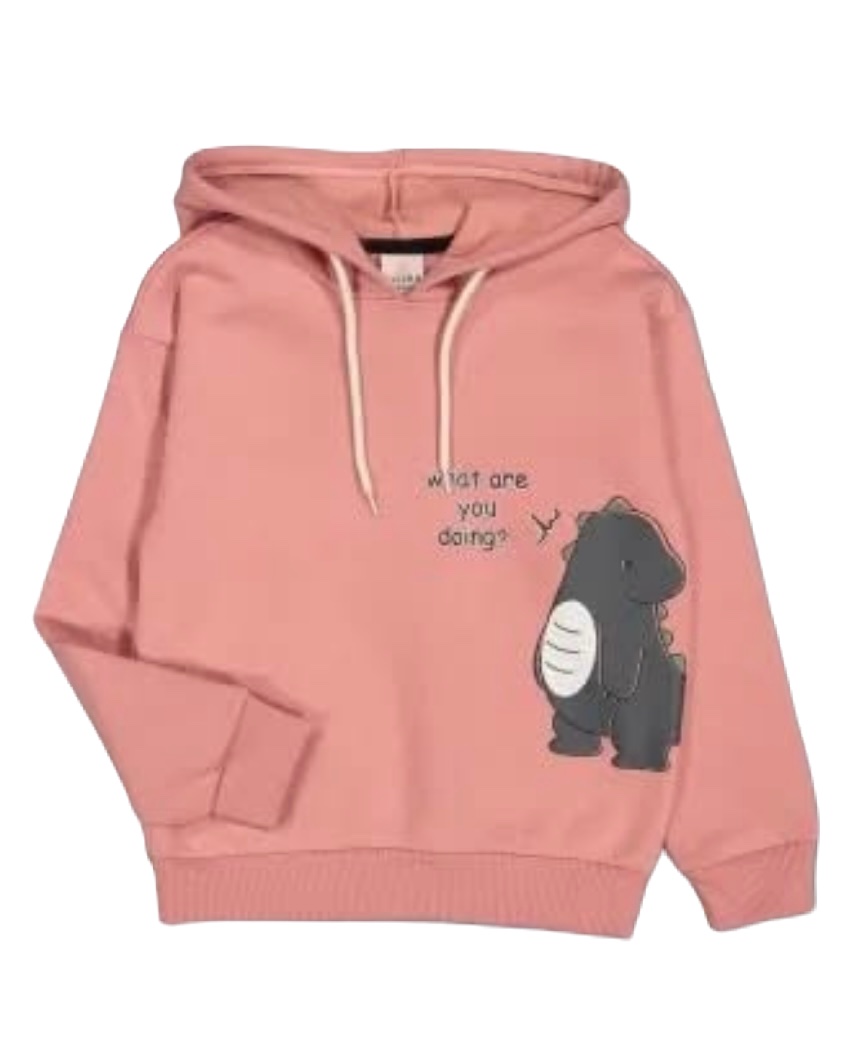 Розов суитшърт с качулка