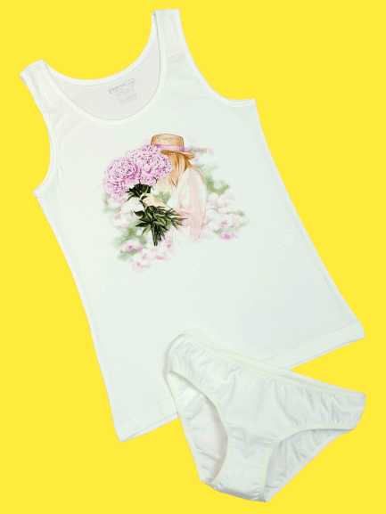 Детски комплект бельо в бяло Венера