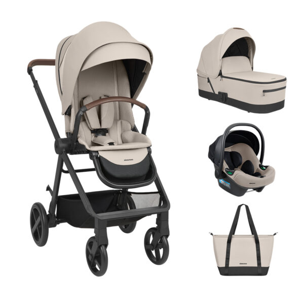 Комбинирана количка 3в1 с кош за новородено Mia Beige 2026in stock