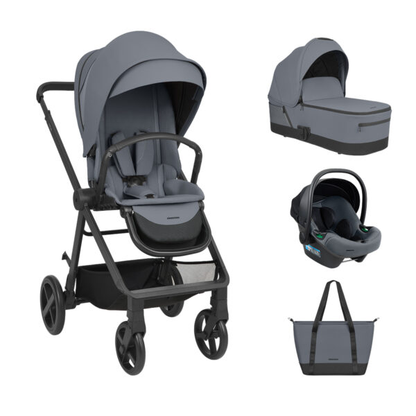 Комбинирана количка 3в1 с кош за новородено Mia Grey 2026in stock